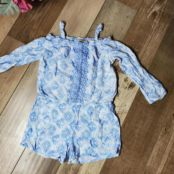Children's Place Little Girl Size XS (4) Blue Romper - Picture 4 of 10